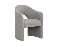 Callan Gray Curved Upholstered Arm Chair
