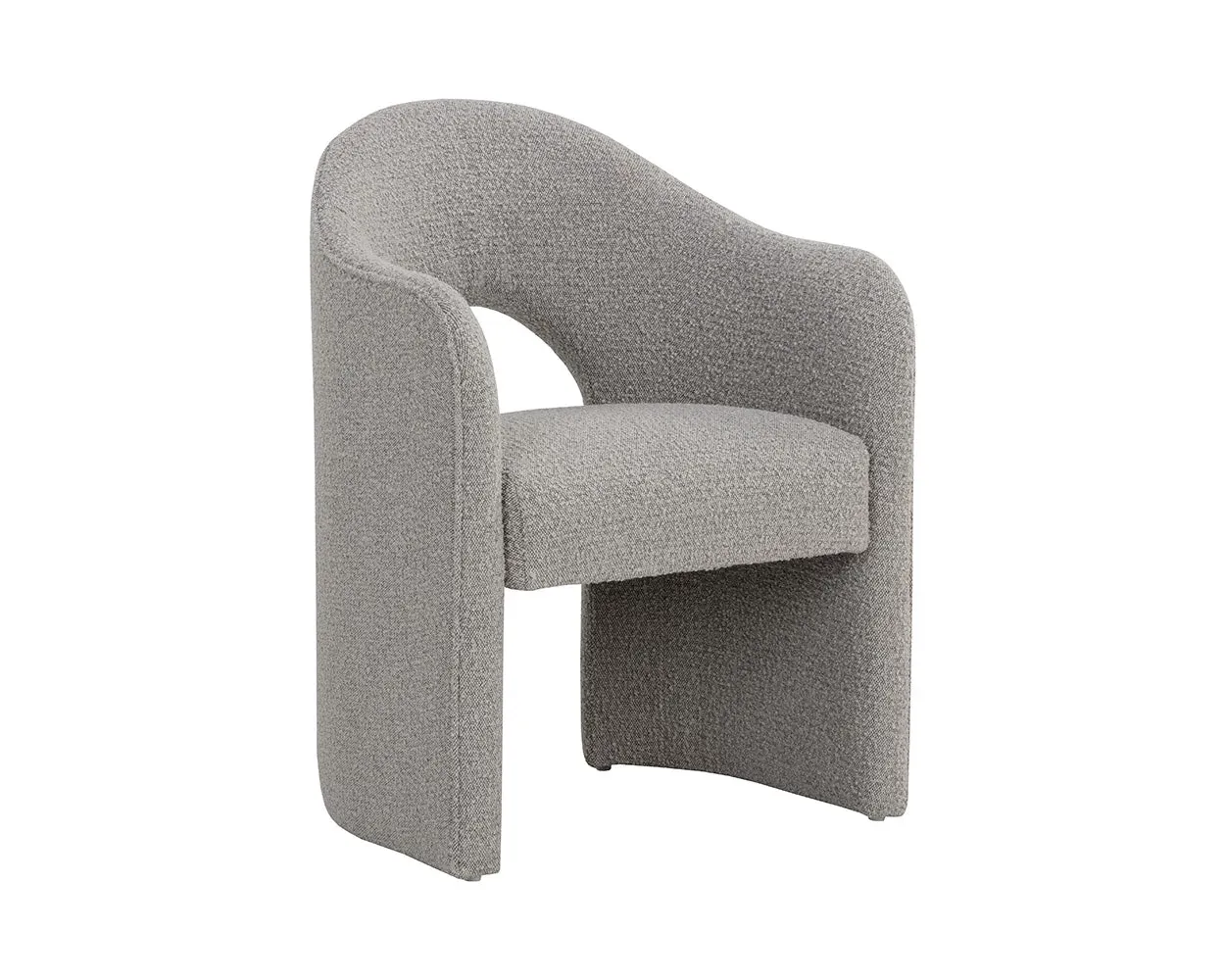 Callan Gray Curved Upholstered Arm Chair