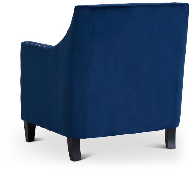 Tiffany Dark Blue Velvet Accent Chair