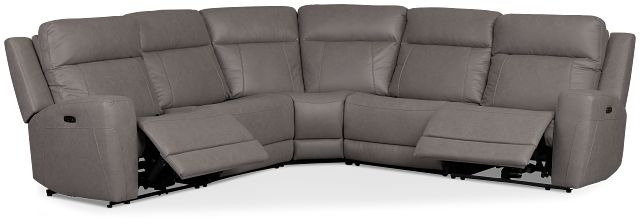 Colton Light Gray Micro Small Two-arm Power Reclining Sectional