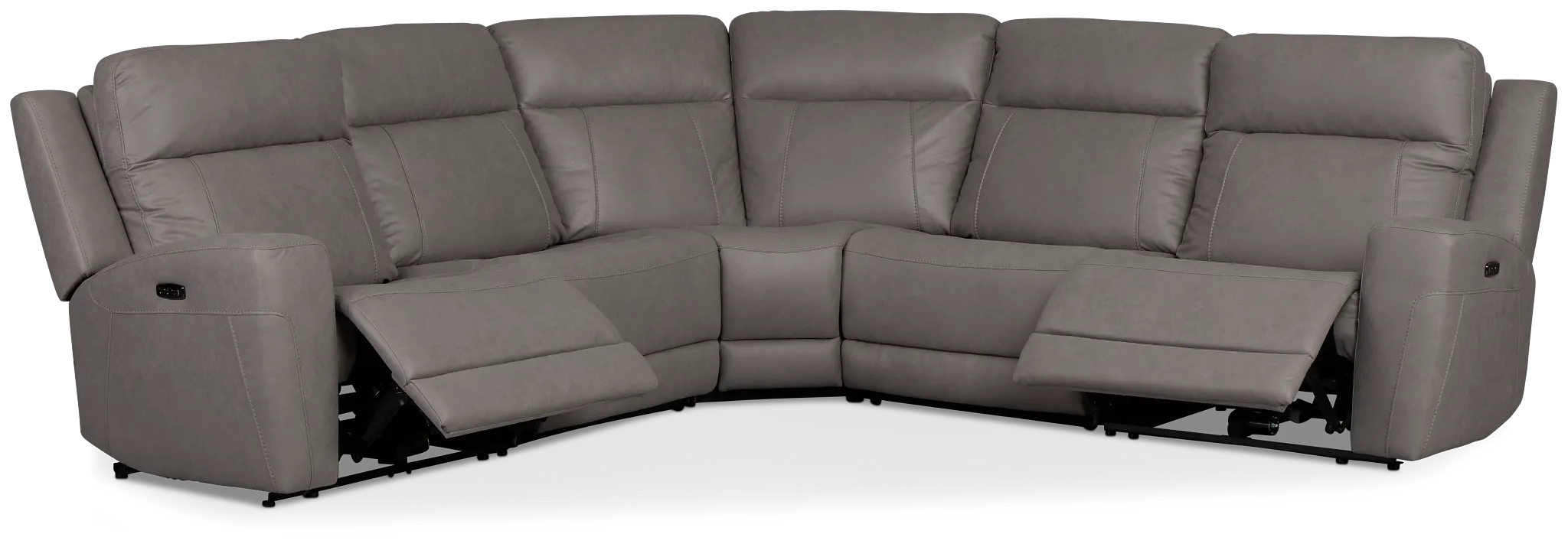 Colton Light Gray Micro Small Two-arm Power Reclining Sectional