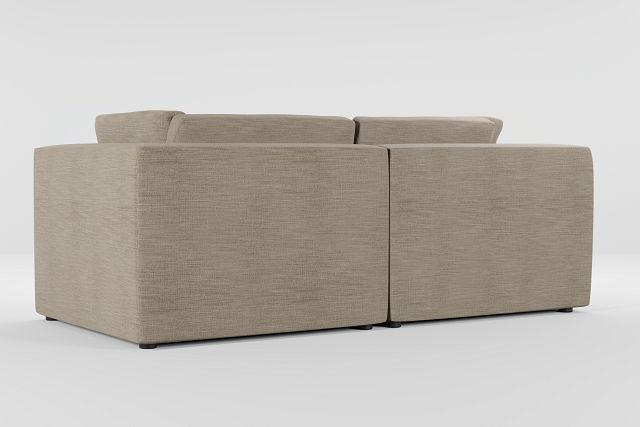 Destin Victory Taupe Fabric 2 Piece Modular Sofa