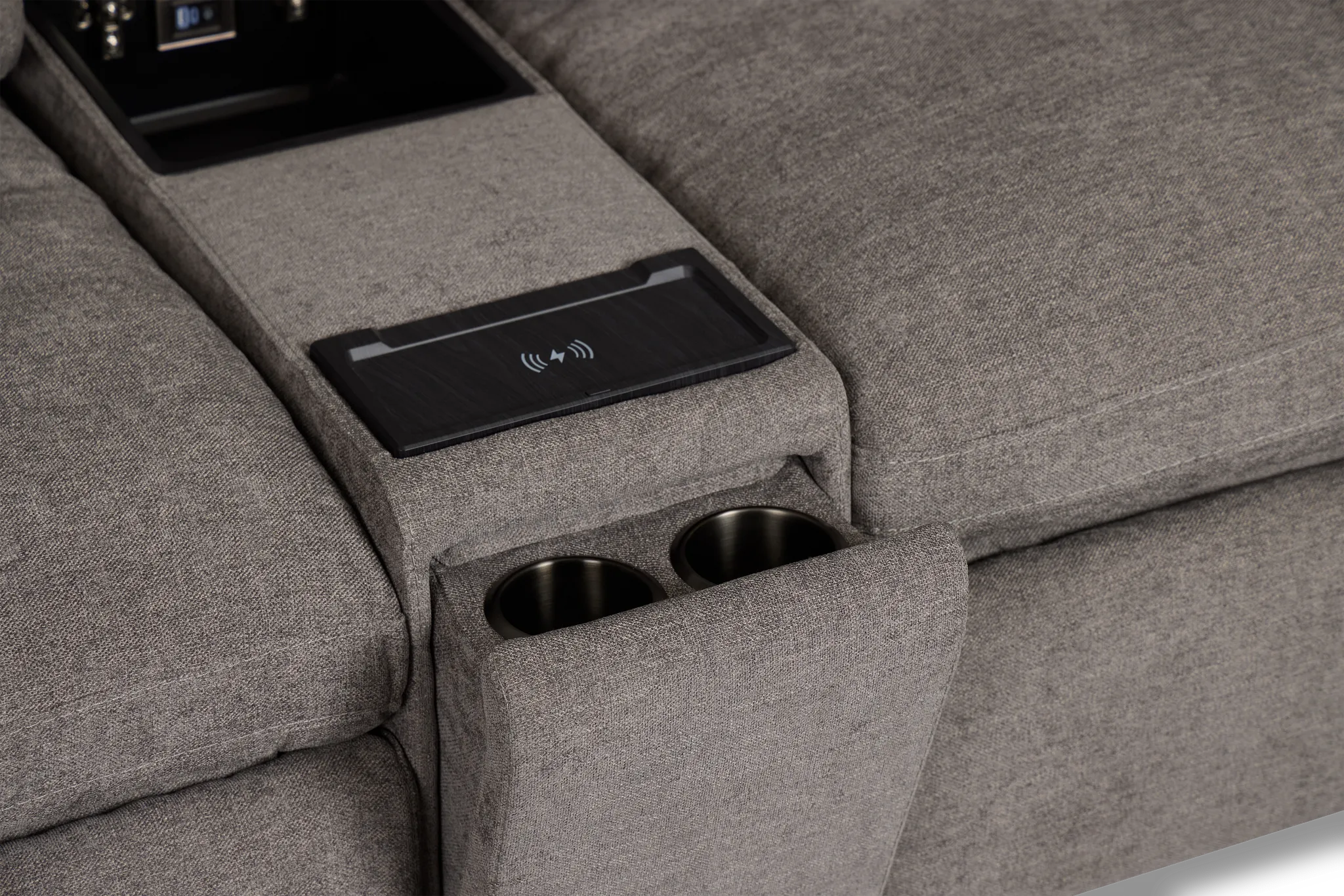 Drift Dark Gray Fabric Medium Triple Power 2-arm Sectional