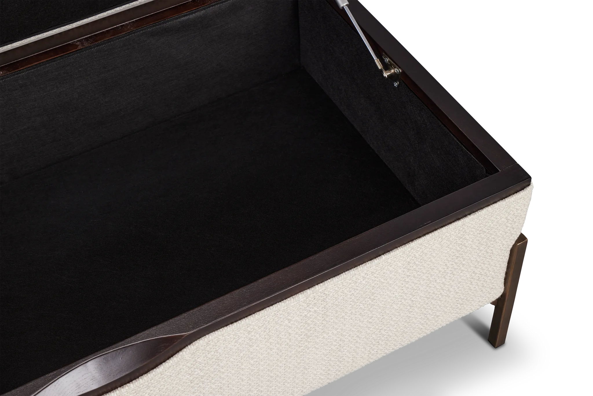 Karissa Dark Beige Rect Storage Accent Ottoman