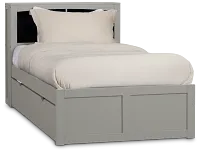 Charleston Gray Bookcase Bed With 2 Storage Drawers