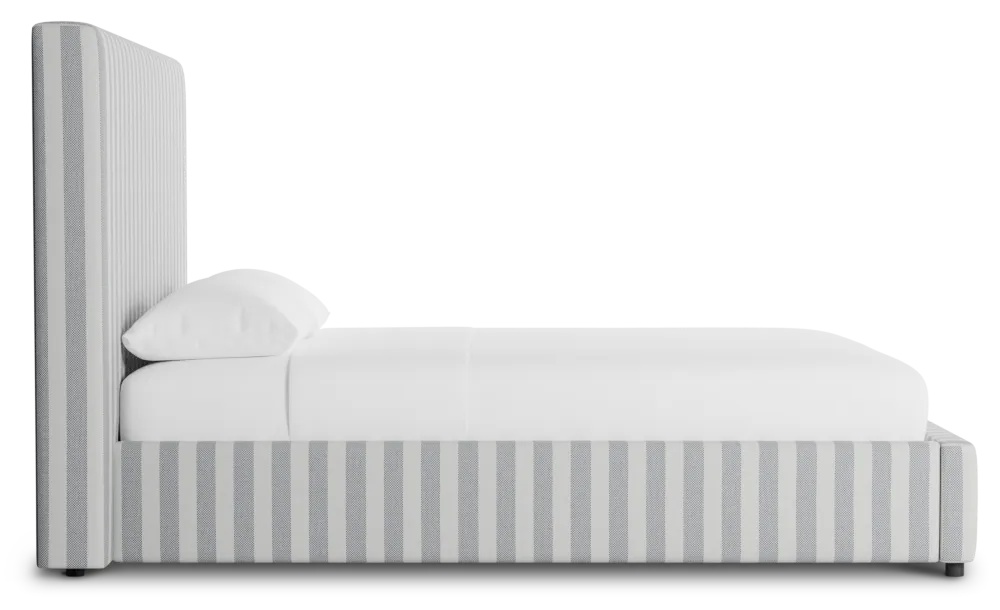 Grayton Sea Lane Light Gray 54" Upholstered Platform Bed