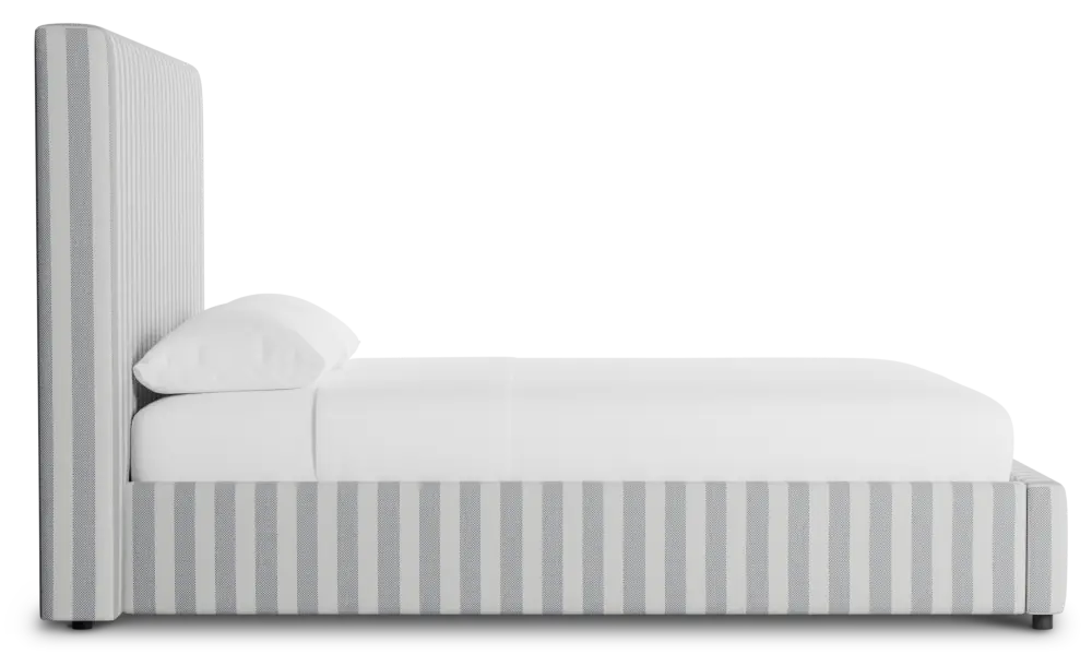 Grayton Sea Lane Light Gray 54" Upholstered Platform Bed Grayton Sea Lane Light Gray 54" Upholstered Platform Bed