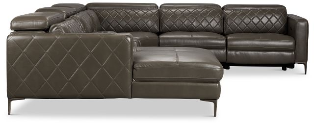 Ava Dark Gray Micro Small Dual Power Left Chaise Sectional