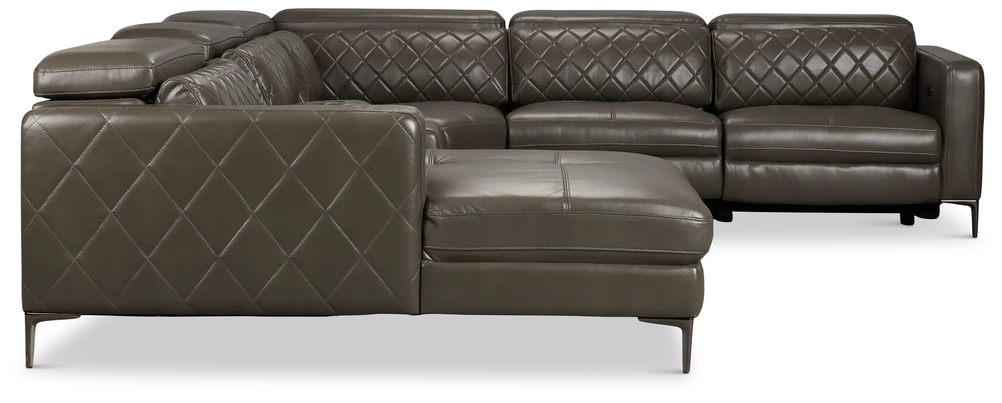 Ava Dark Gray Micro Small Dual Power Left Chaise Sectional Ava Dark Gray Micro Small Dual Power Left Chaise Sectional