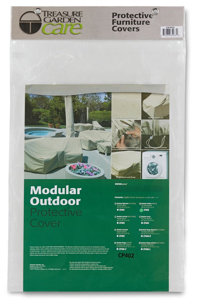 Khaki Modular Armless Piece Outdoor Cover