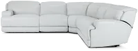 Reign Gray Lthr/vinyl Small Two-arm Power Reclining Sectional