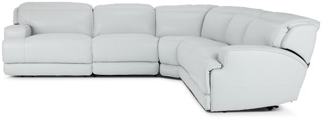 Reign Gray Lthr/vinyl Small Two-arm Power Reclining Sectional