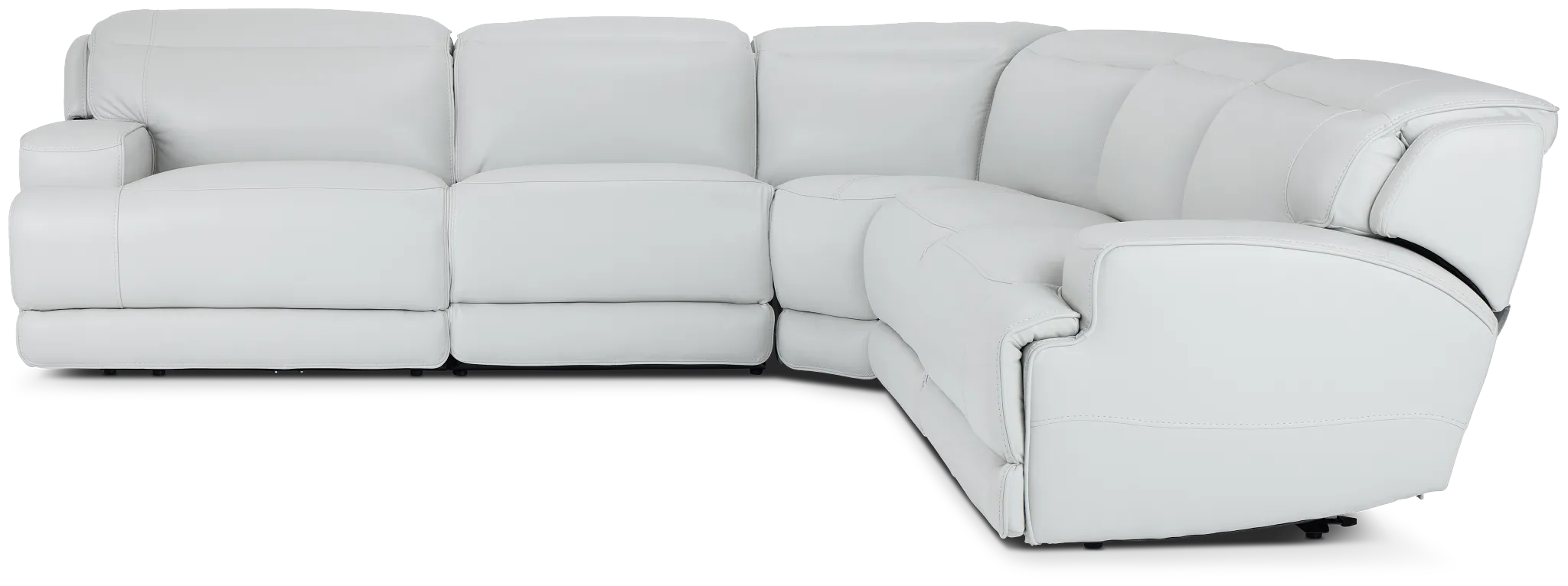 Reign Gray Lthr/vinyl Small Two-arm Power Reclining Sectional