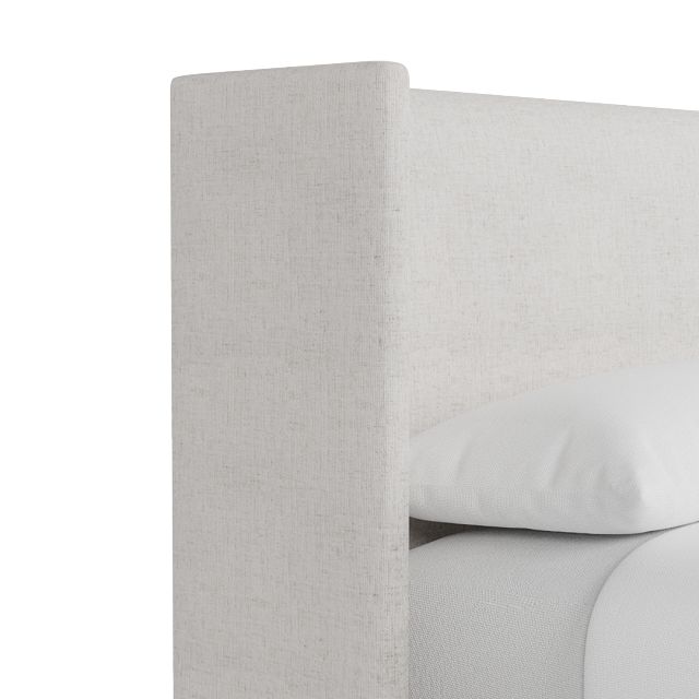 Captiva Linen Light Beige 48" Upholstered Shelter Bed