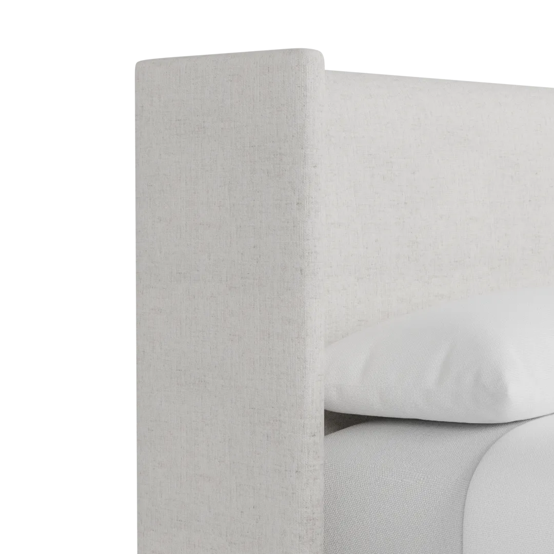 Captiva Linen Light Beige 48" Upholstered Shelter Bed