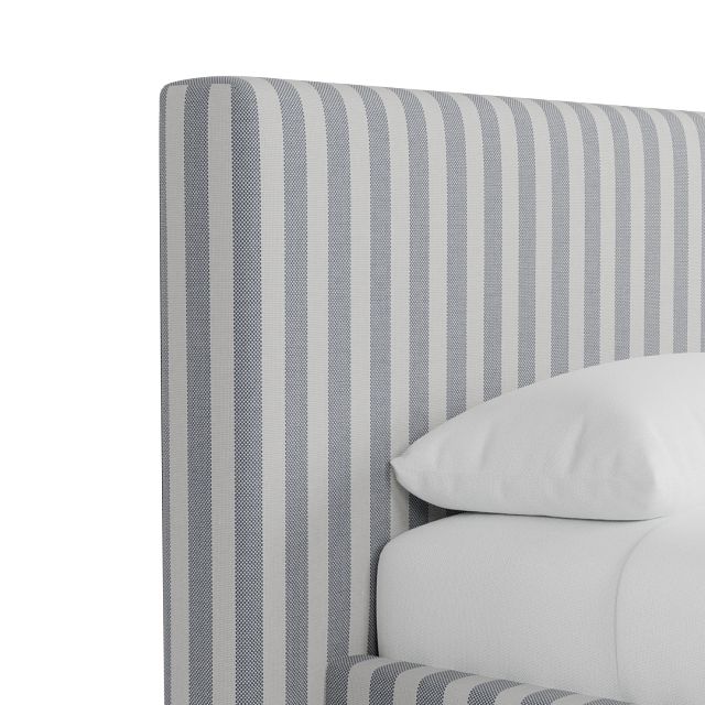 Grayton Sea Lane Light Gray 44" Upholstered Platform Bed