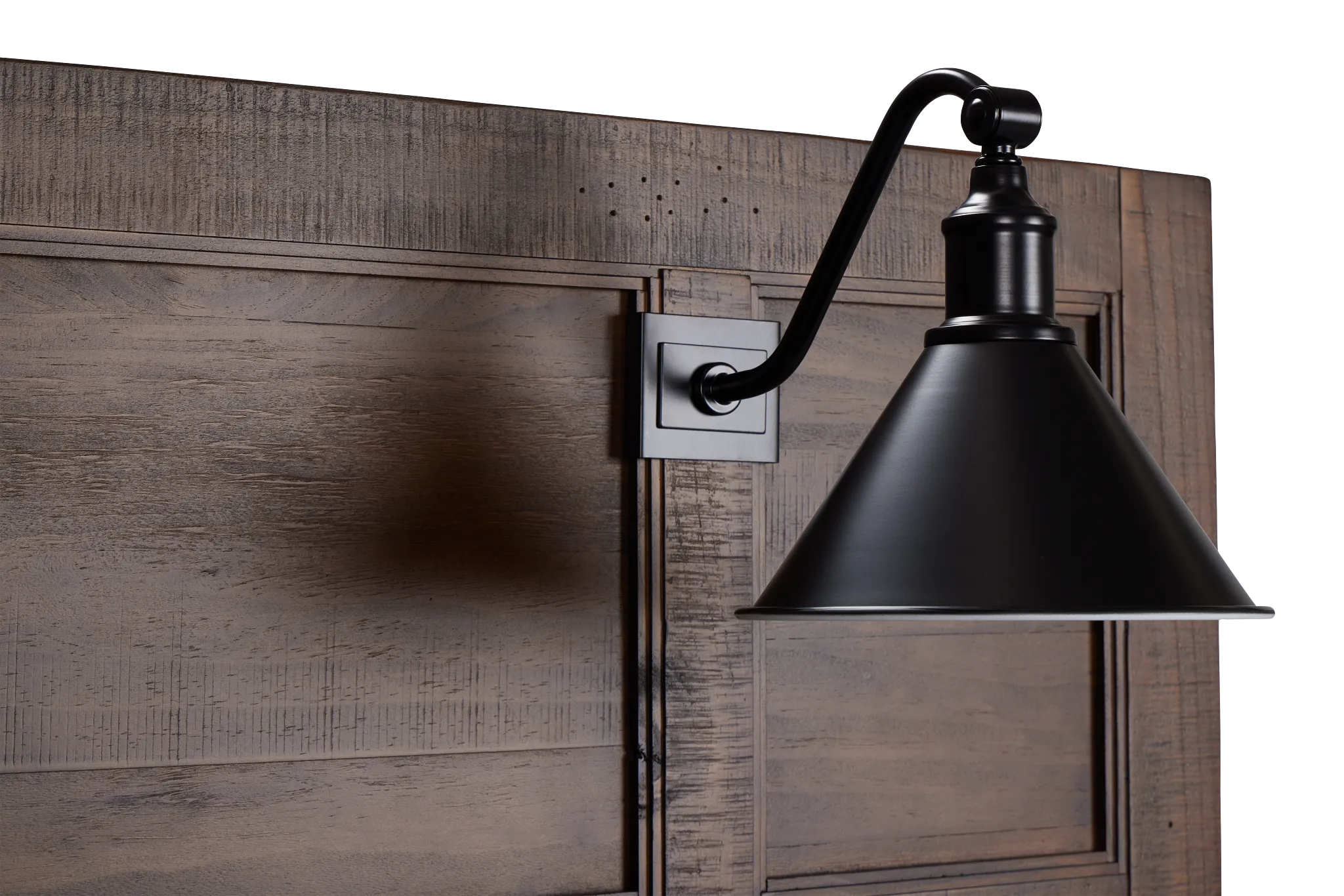 Heron Cove Mid Tone Panel Headboard With Lights