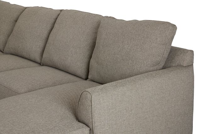 Asheville Brown Fabric Medium Right Chaise Sectional