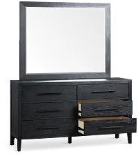 Alden Black Dresser & Mirror