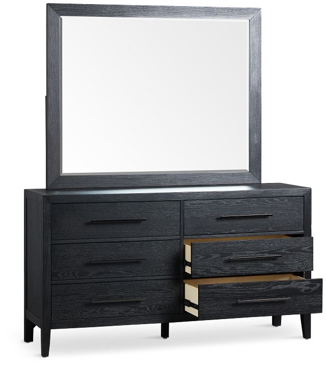 Alden Black Dresser & Mirror