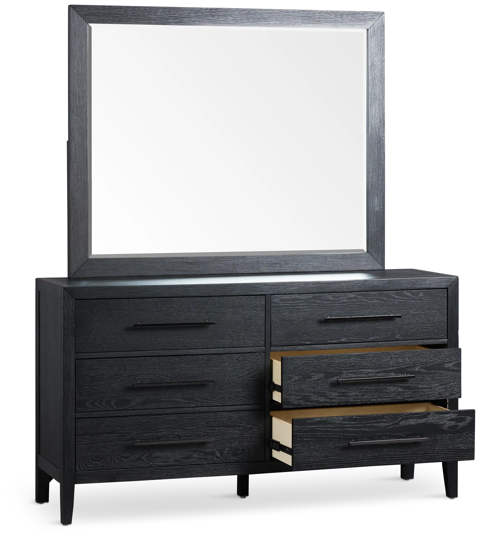 Alden Black Dresser & Mirror Alden Black Dresser & Mirror