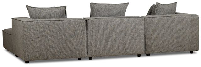 Tatum Gray Fabric 4-piece Bumper Sectional