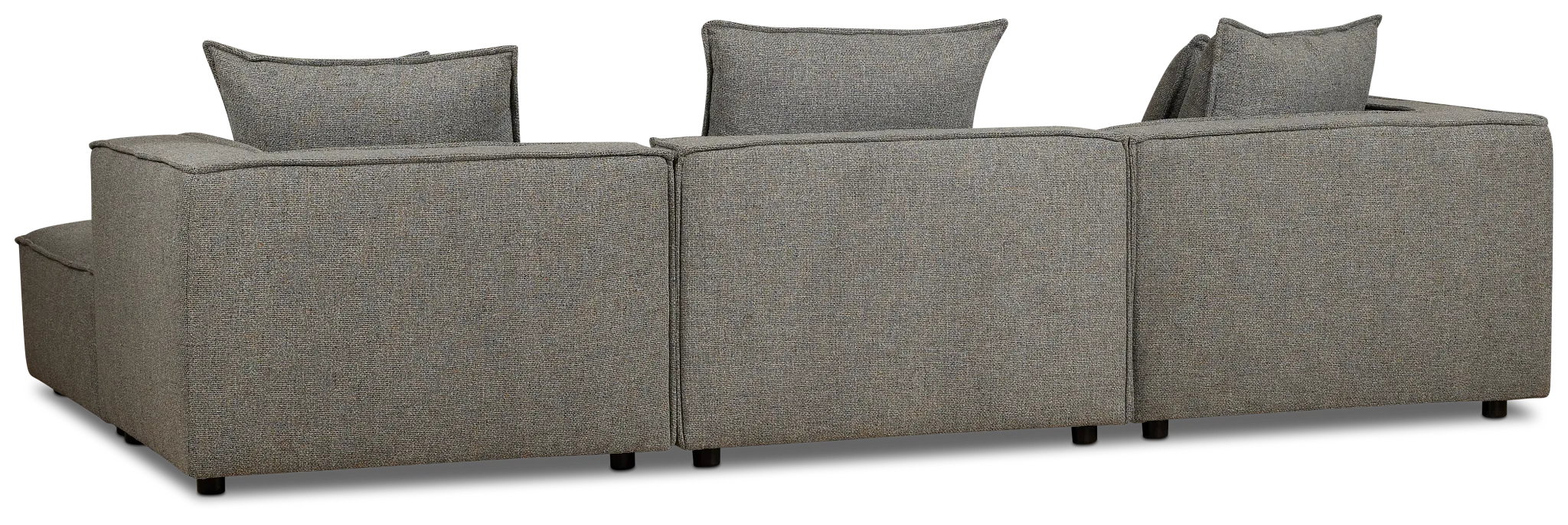 Tatum Gray Fabric 4-piece Bumper Sectional