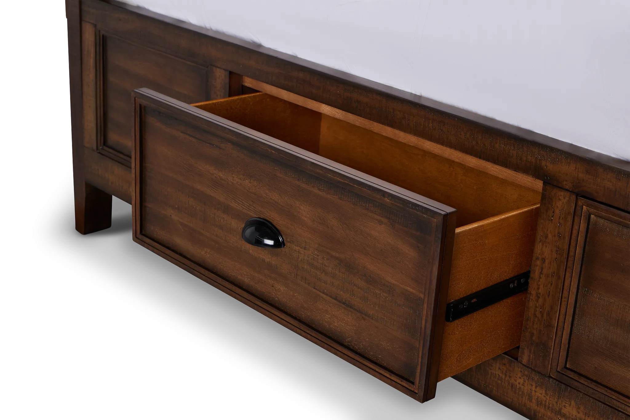 Heron Cove Mid Tone Storage Panel Bed With Lights