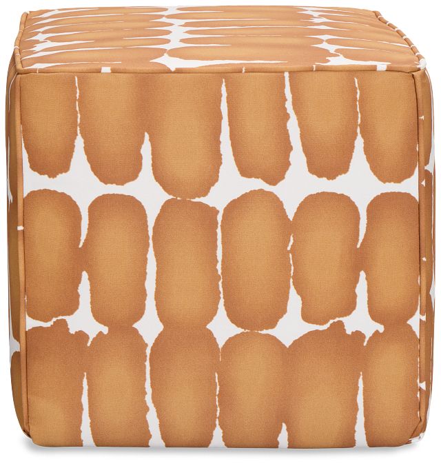 Shiba Dot Light Brown Fabric Accent Pouf