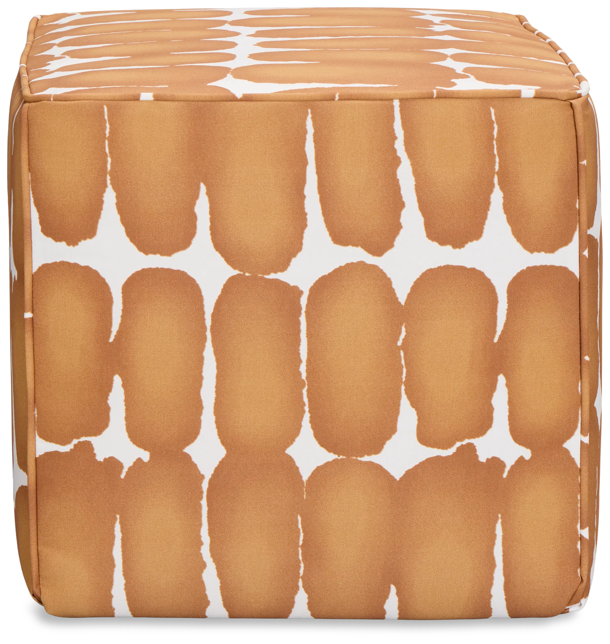 Shiba Dot Light Brown Fabric Accent Pouf