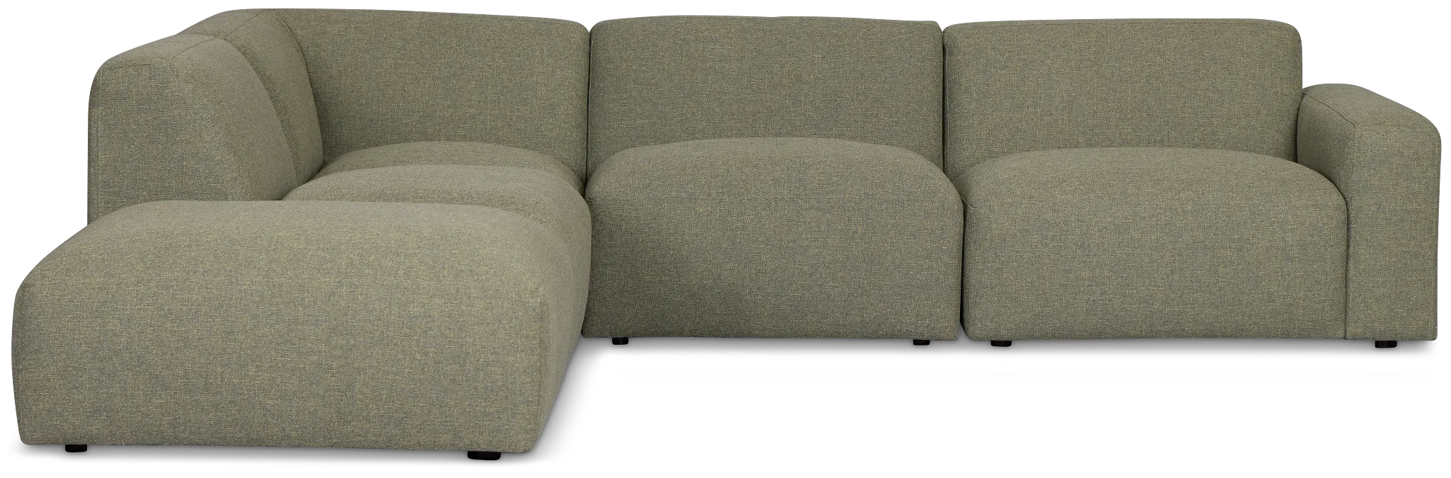 Baylor Green Fabric 5-piece Left Facing Bumper Sectional