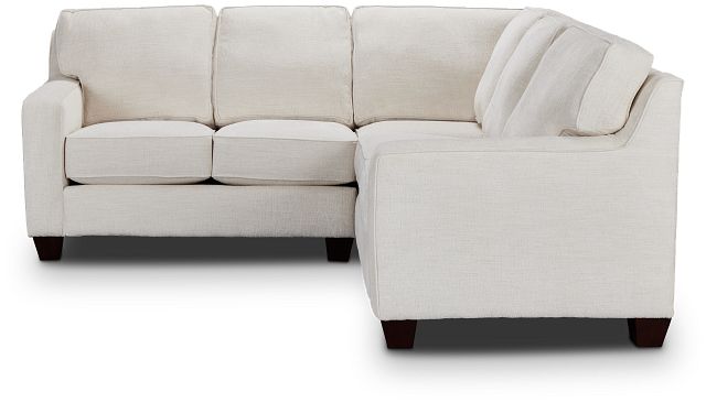 Andie White Fabric Small Two-arm Sectional