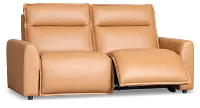 Edison Medium Brown Leather/Vinyl 2-piece Modular Power Reclining Sofa