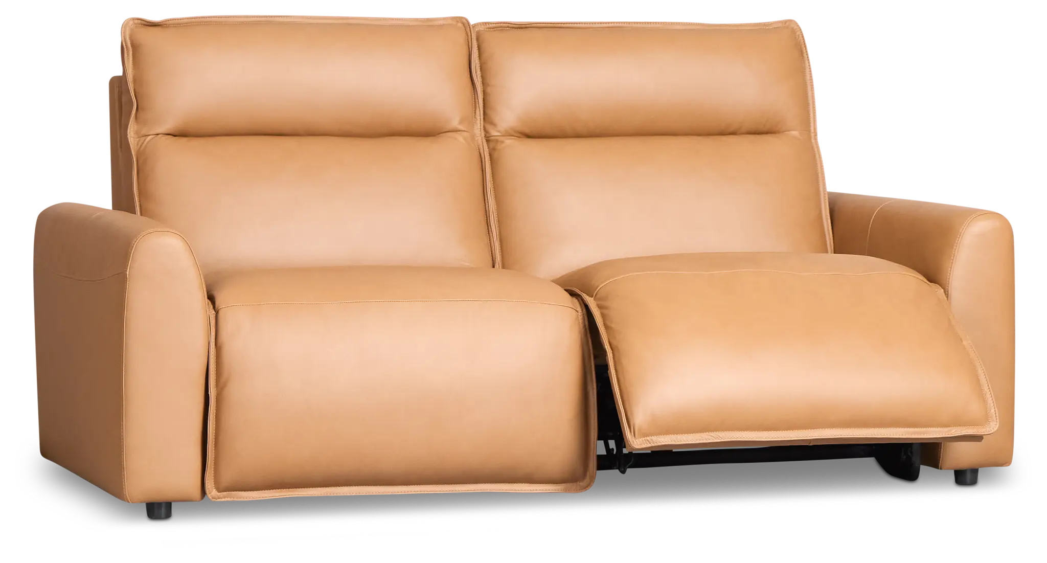 Edison Medium Brown Leather/Vinyl 2-piece Modular Power Reclining Sofa Edison Medium Brown Leather/Vinyl 2-piece Modular Power Reclining Sofa