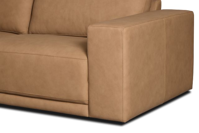 Kellan Light Brown Leather Large Two-arm Sectional