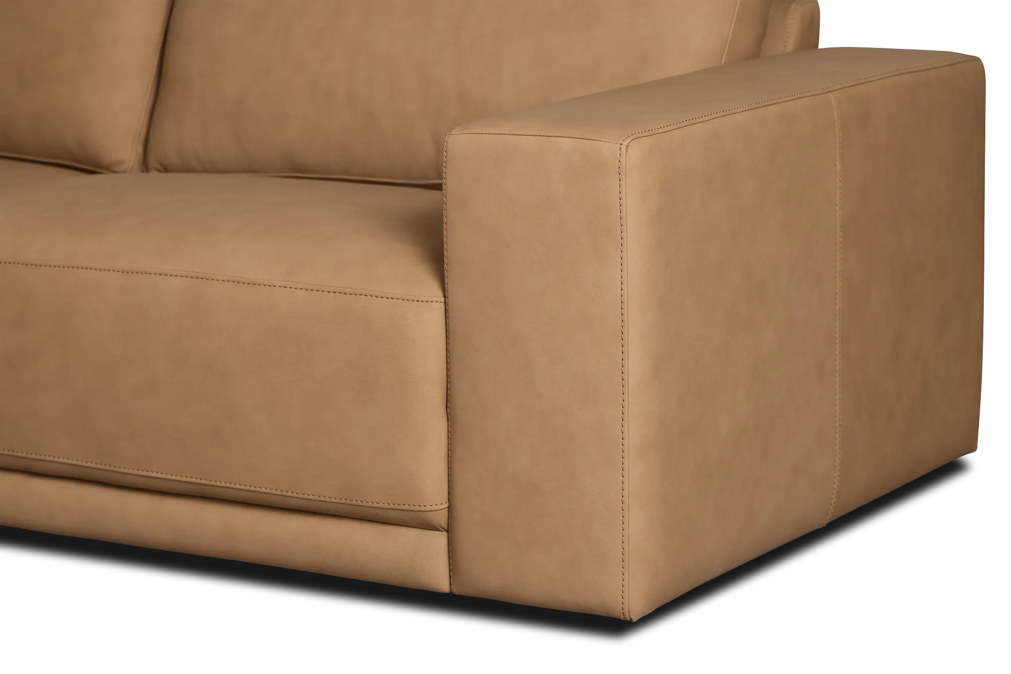 Kellan Light Brown Leather Large Two-arm Sectional