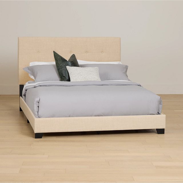 Flagler Beige Uph Panel Bed