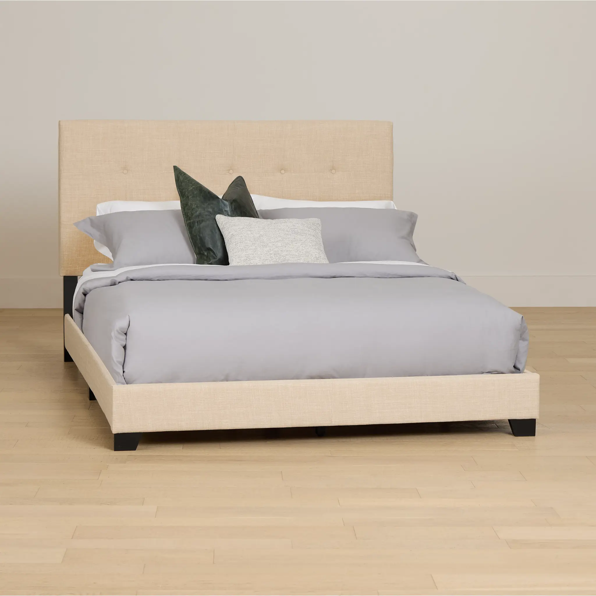 Flagler Beige Uph Panel Bed Flagler Beige Uph Panel Bed