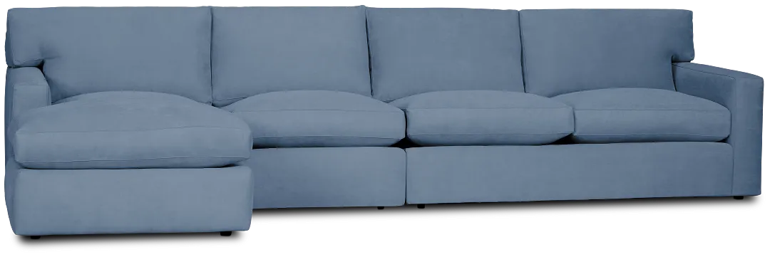Hudson Blue Fabric Small Left Chaise Sectional