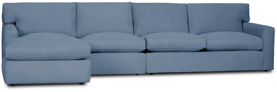 Hudson Blue Fabric Small Left Chaise Sectional Hudson Blue Fabric Small Left Chaise Sectional