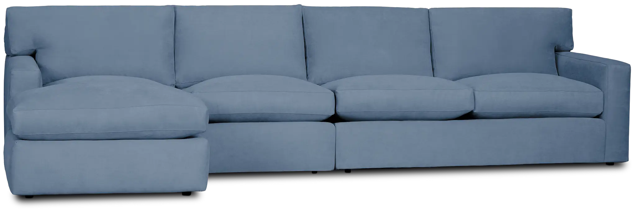 Hudson Blue Fabric Small Left Chaise Sectional Hudson Blue Fabric Small Left Chaise Sectional