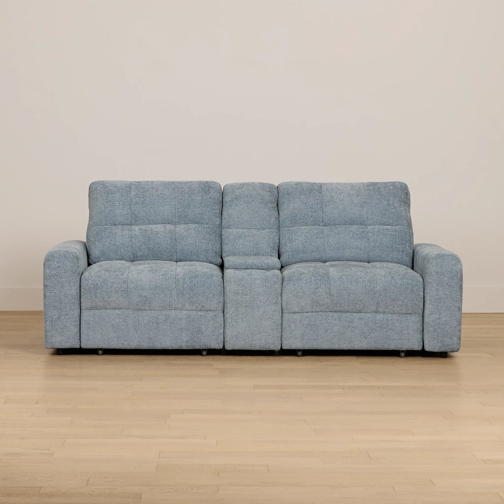 Hendrix Light Blue Fabric Power Extension Chaise Console Loveseat Hendrix Light Blue Fabric Power Extension Chaise Console Loveseat