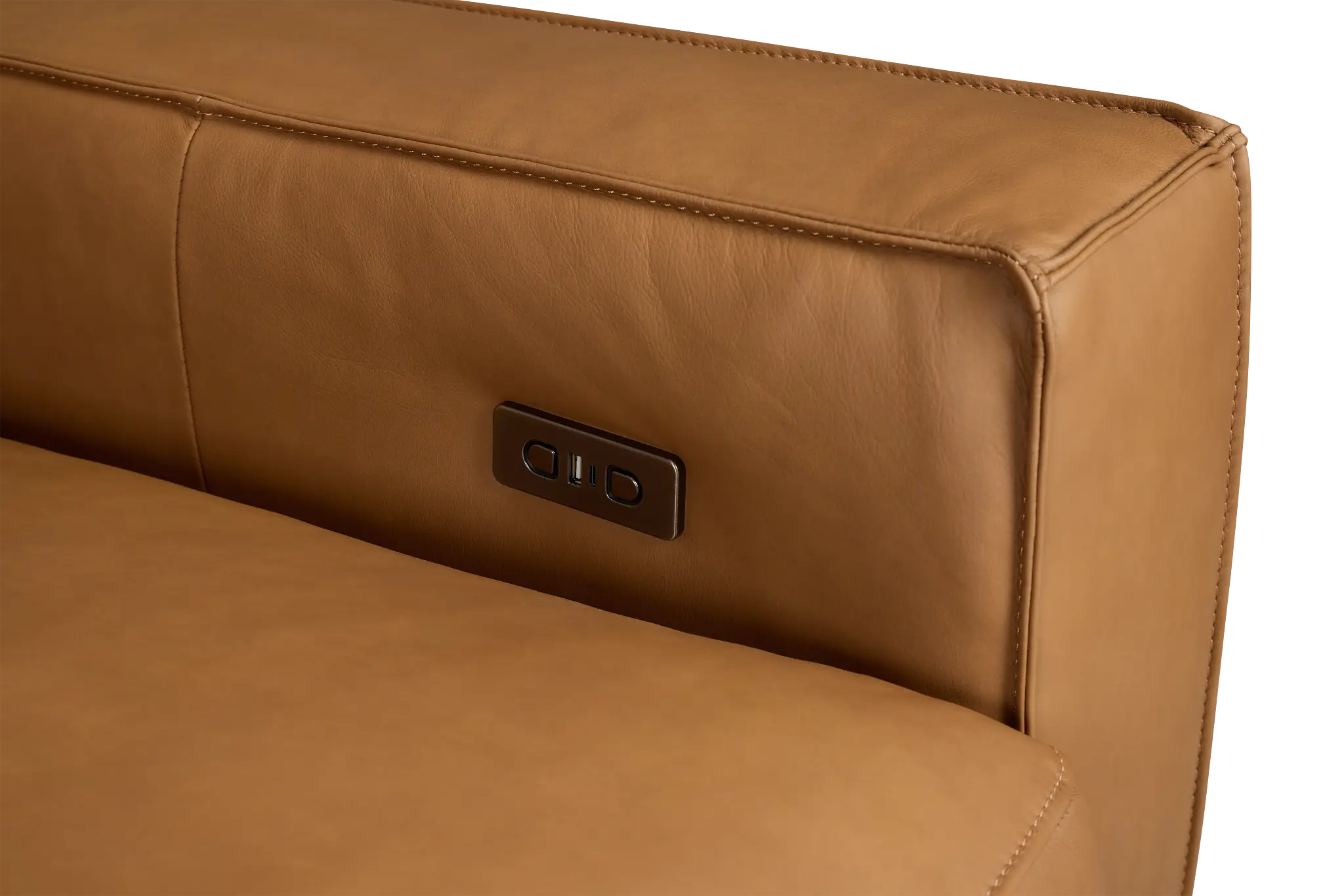 Rudy Brown Lthr/vinyl Right Dual Power Extension Chaise Sectional Rudy Brown Lthr/vinyl Right Dual Power Extension Chaise Sectional