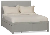 Charleston Gray Panel Bed With 2 Storage Drawers