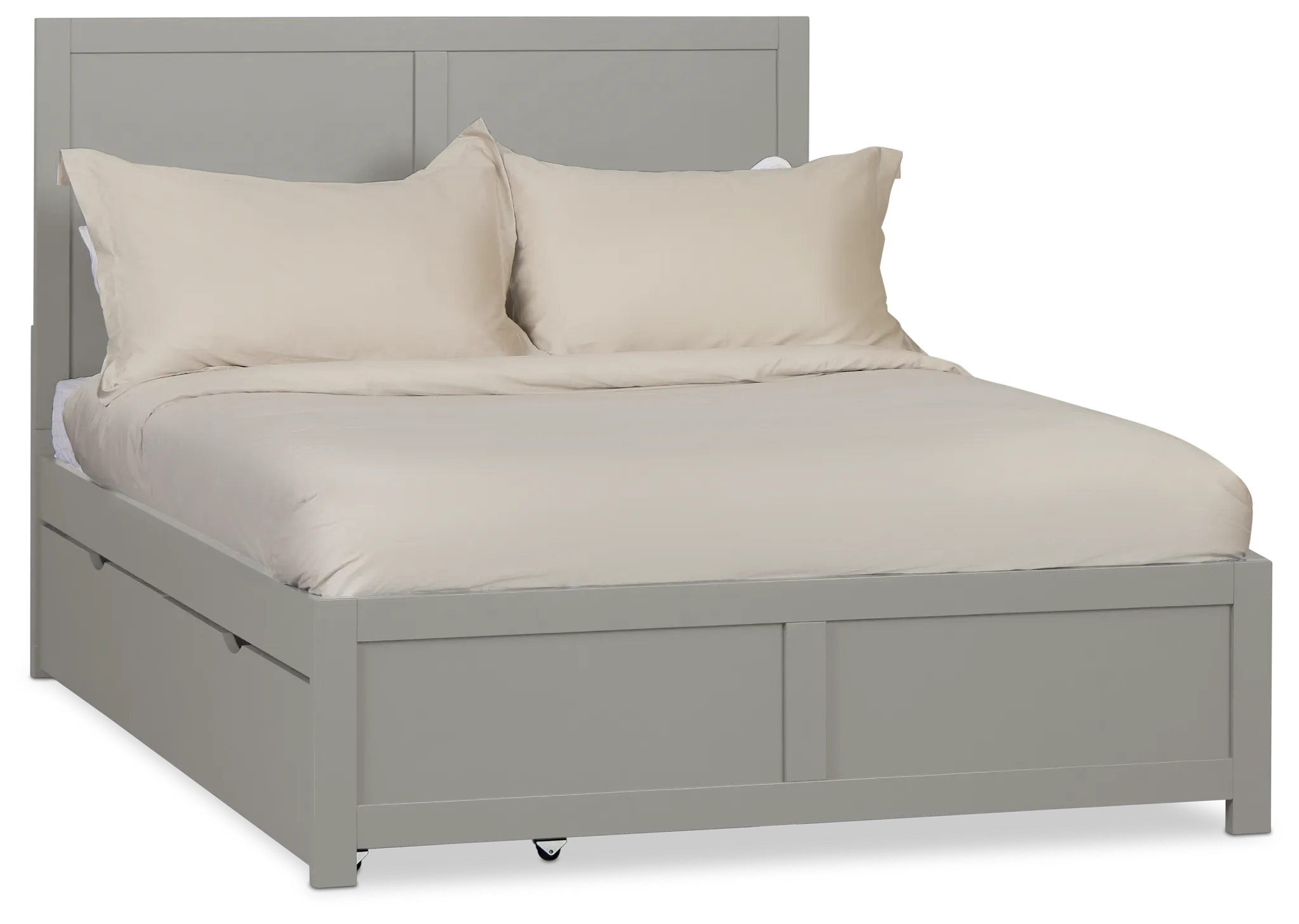 Charleston Gray Panel Bed With 2 Storage Drawers