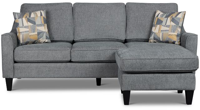 Cory Blue Fabric Chaise Sectional