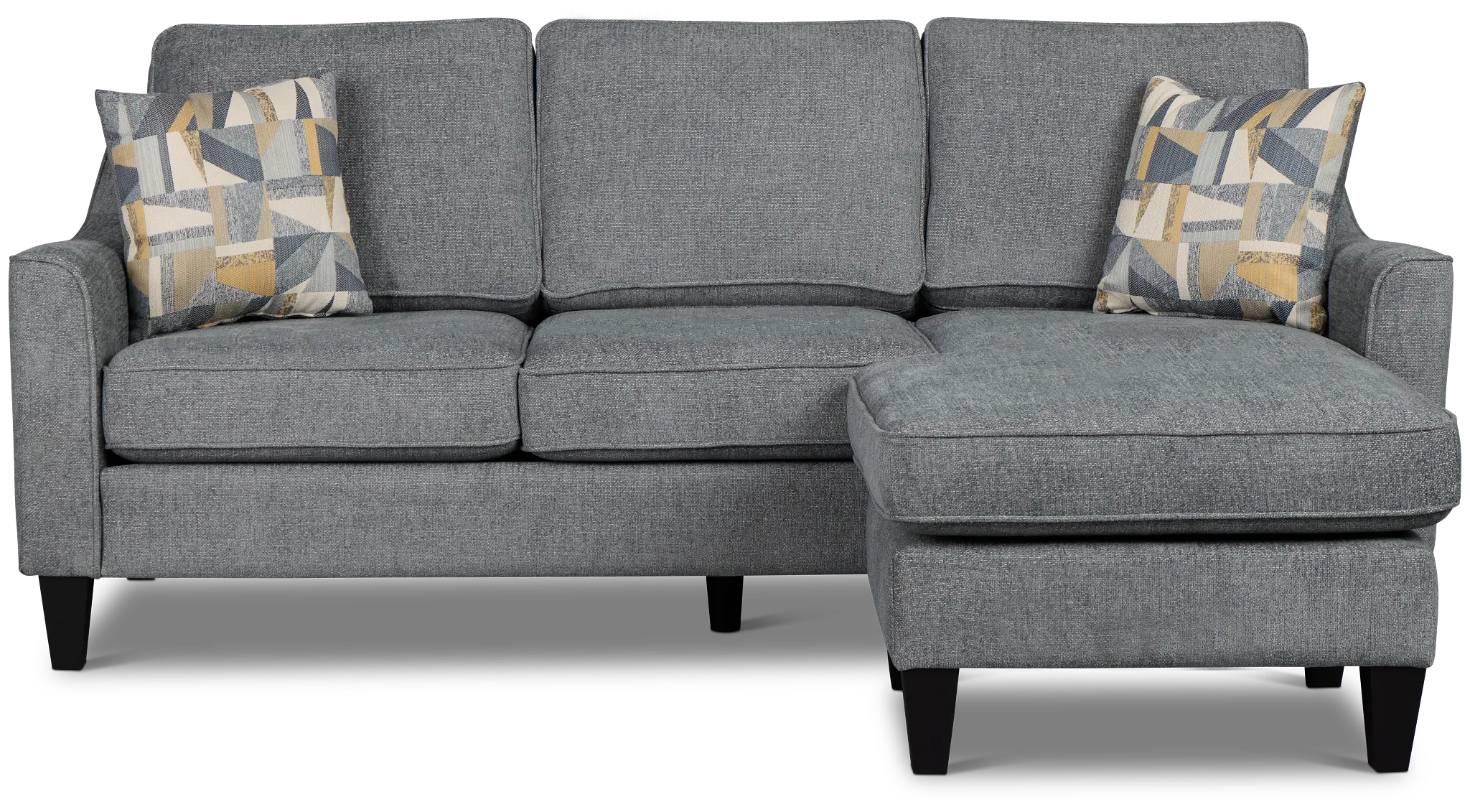 Cory Blue Fabric Chaise Sectional