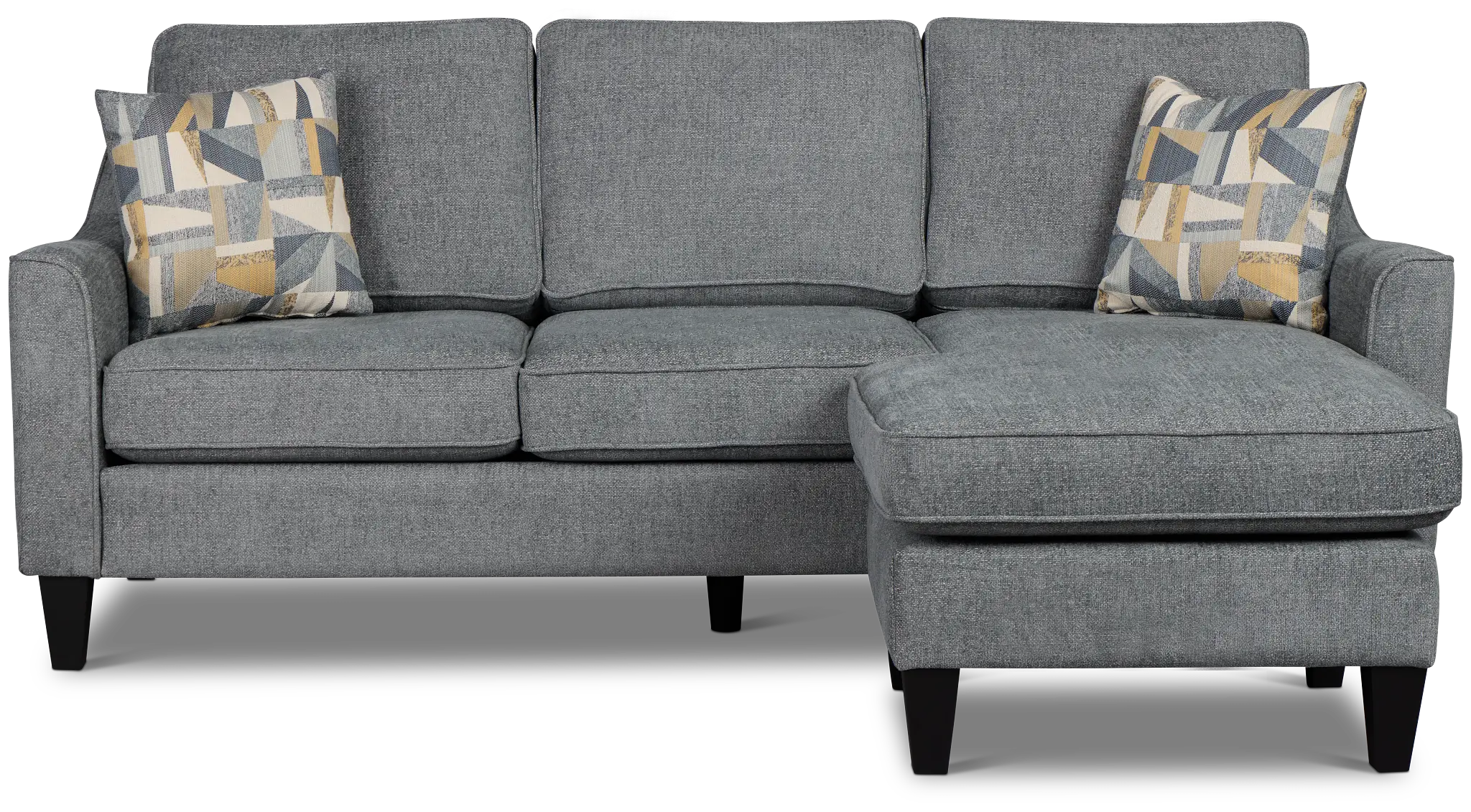 Cory Blue Fabric Chaise Sectional Cory Blue Fabric Chaise Sectional