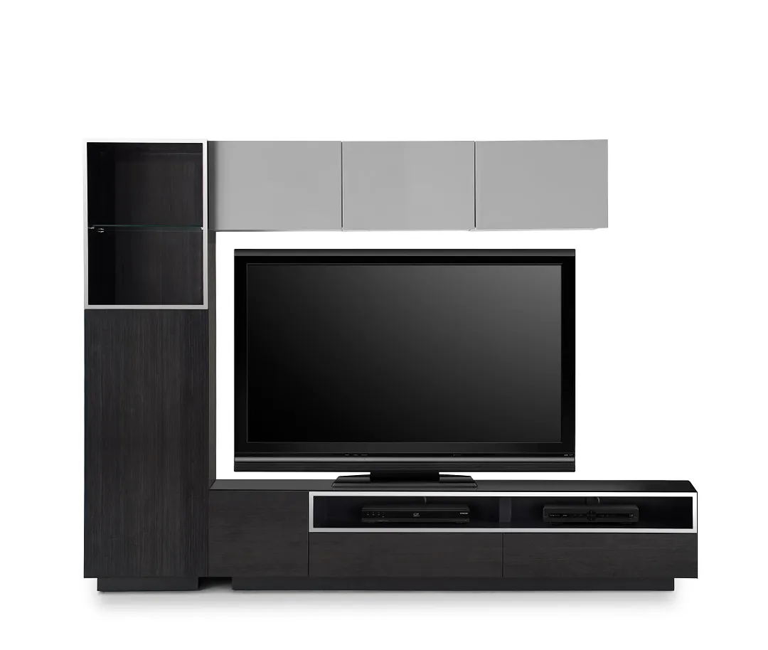 Vancouver 108" Dark Tone Gray 5-piece Left Modular Wall