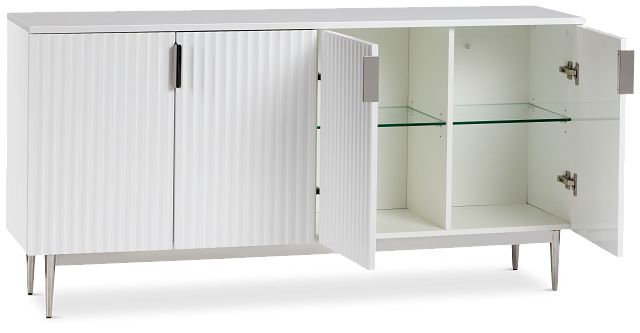 Surge White Four-door Cabinet